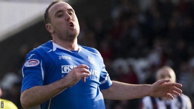 Lee Croft in action for St Johnstone