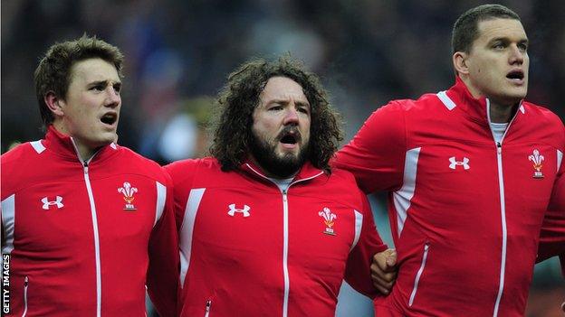 Jonathan Davies, Adam Jones and Ian Evans