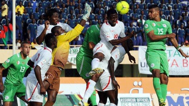 Burkina Faso and Algeria in action in the first leg of their World Cup play-off