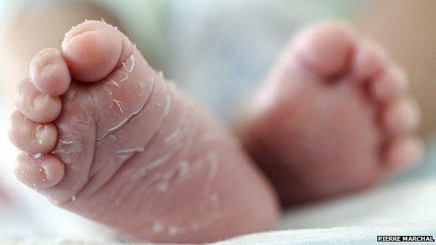 Newborn baby feet