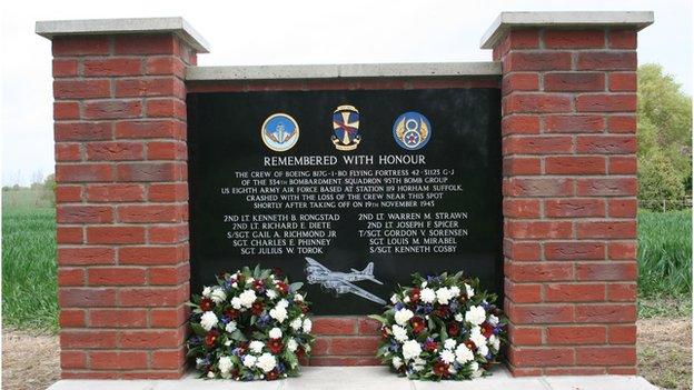 B-17 crash memorial, Redlingfield, Suffolk