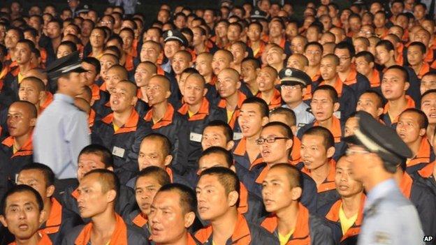 File photo of inmates at a labour camp in Bajing town in Jiangxi province, 27 September 2012