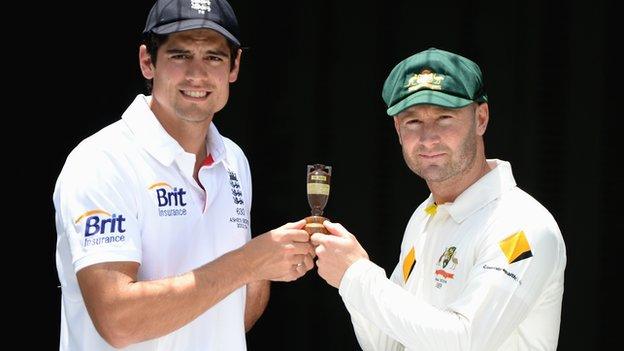 England captain Alastair Cook and Australia skipper Michael Clarke