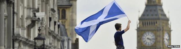 Saltire flag and Big Ben