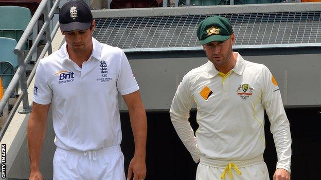 England captain Alastair Cook and Australia skipper Michael Clarke