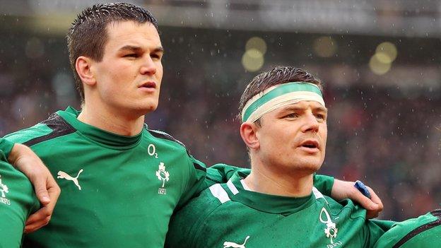 Jonathan Sexton and Brian O'Driscoll