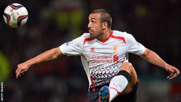 Liverpool defender Jose Enrique