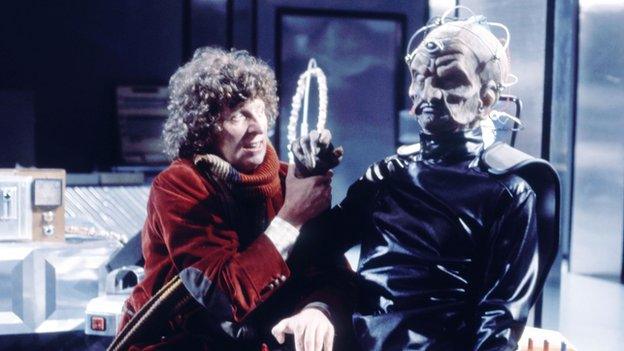 Tom Baker's Doctor meets Davros in Genesis of the Daleks