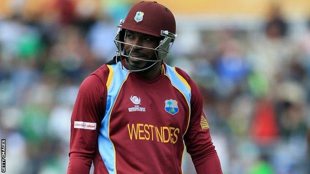 West Indies batsman Chris Gayle hamstring injury