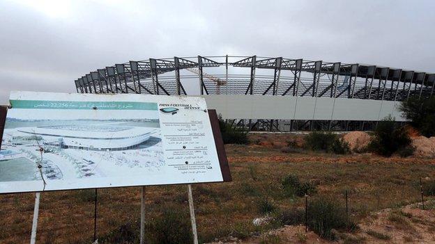 A stadium in Tripoli under construction