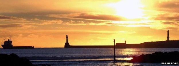 Sunrise over Aberdeen beach, picture taken by Sarah Rose