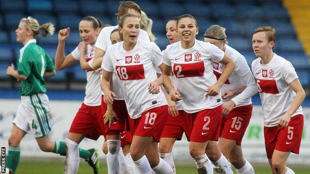 Poland proved too strong for Northern Ireland's women in the World Cup qualifier at Mourneview Park