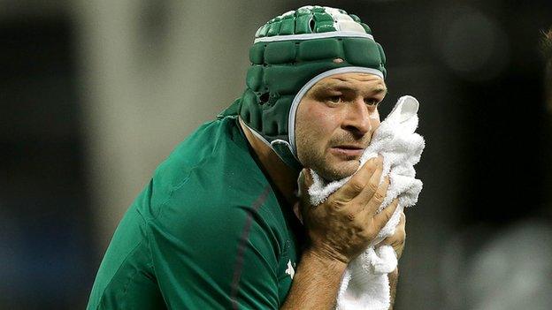 Rory Best was injured after scoring Ireland's second try against New Zealand