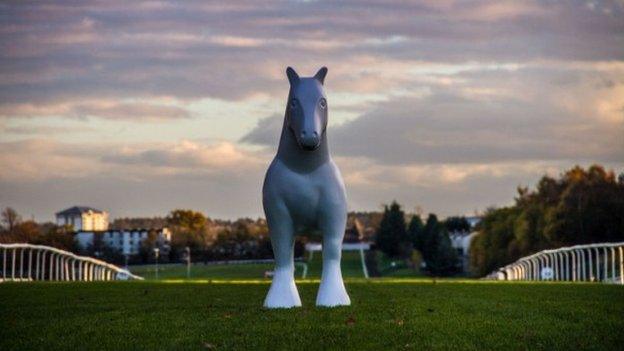 Horse sculpture at Hamilton racecourse