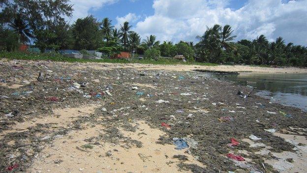 South Tarawa’s beaches are strewn with rubbish