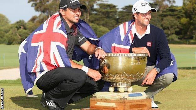 Jason Day (left) and Adam Scott