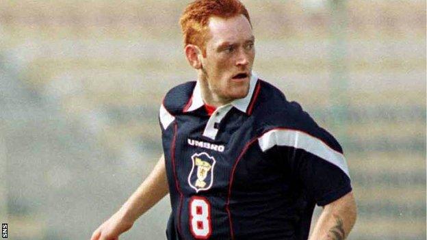 David Hopkin playing for Scotland