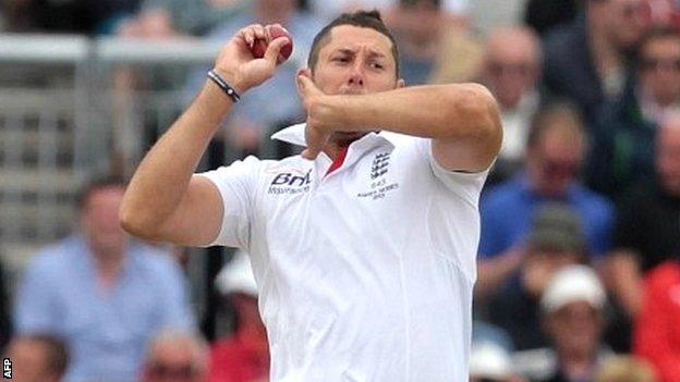 Tim Bresnan in Ashes action last summer