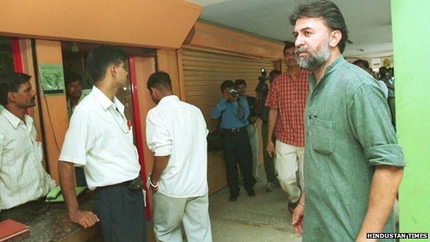 Tarun Tejpal outside Tehelka office