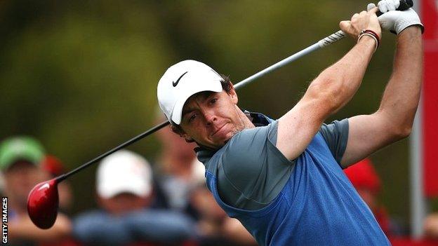 Rory McIlroy in second-round action at Royal Sydney