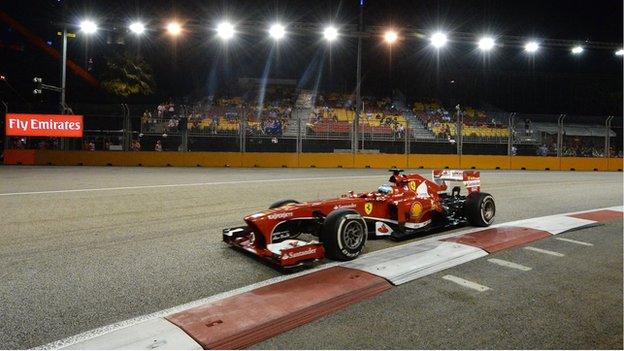 Action from the Singapore Grand Prix night race in September