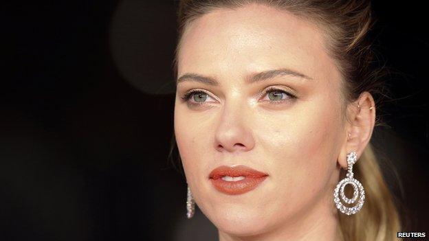 Scarlett Johansson on the red carpet for the movie Her at the Rome Film Festival