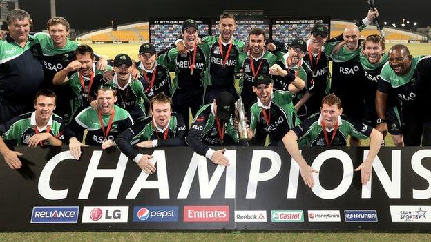 Ireland celebrate their World Twenty20 qualifier success