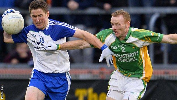 Ballinderry's Conleith Gilligan in possession against Brian McDaid of Glenswilly