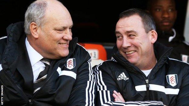 Former Fulham manager Martin Jol and Rene Meulensteen