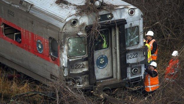 Scene from the train crash in New York