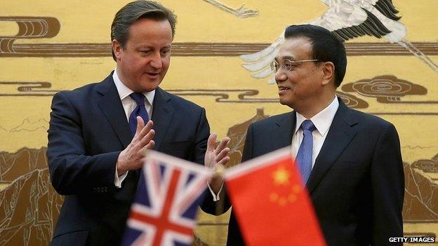 David Cameron with Chinese Premier Li Keqiang in Beijing