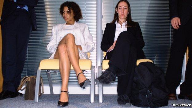 people waiting for a job interview