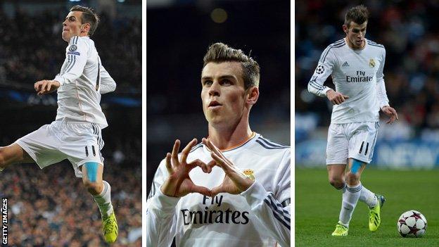 Three different photos of Gareth Bale at Real Madrid