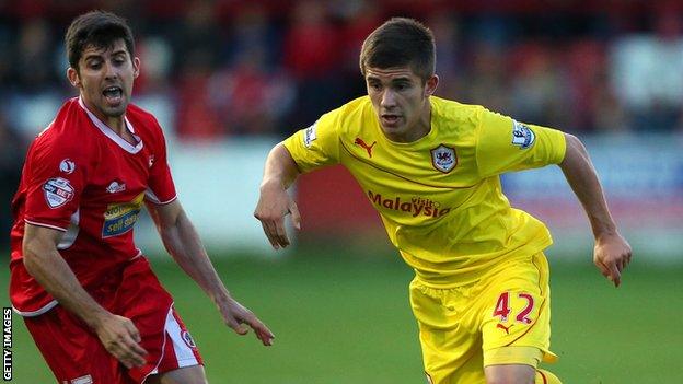 Cardiff City and Wales defender Declan John in action for the Bluebirds