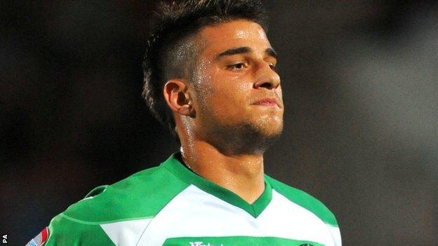 QPR midfielder Max Ehmer whilst on loan at Yeovil