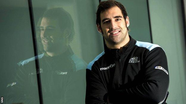 Glasgow Warriors player Josh Strauss