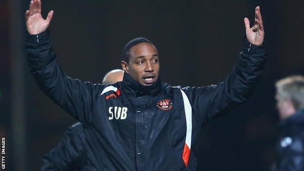 Blackpool boss Paul Ince remonstrates