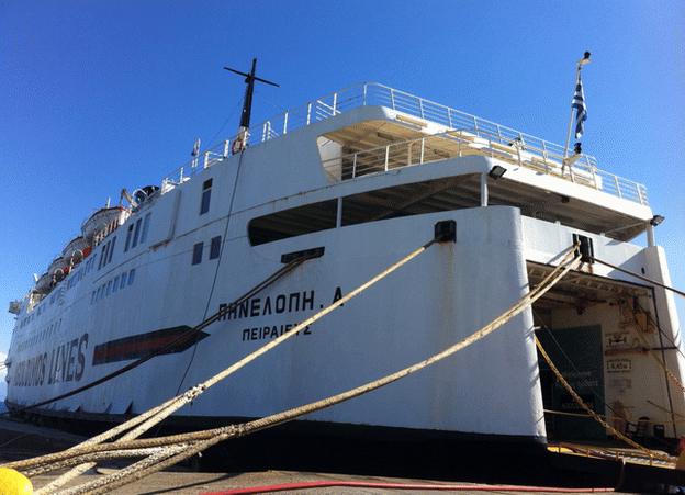 The Penelope, moored in Rafina, Greece