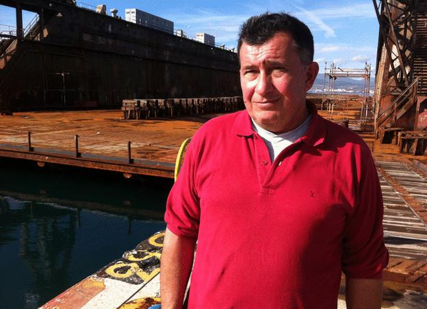 Kostas Hatzopoulos at the Hellenic Shipyards