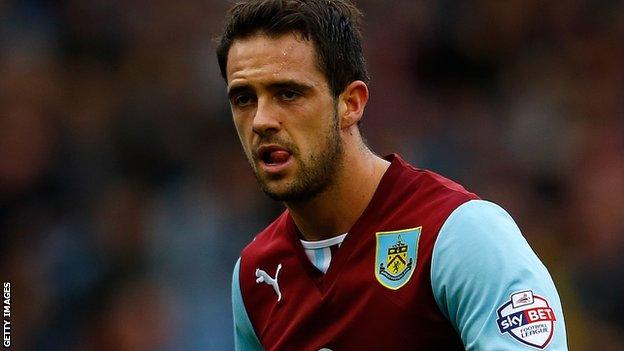 Burnley striker Danny Ings