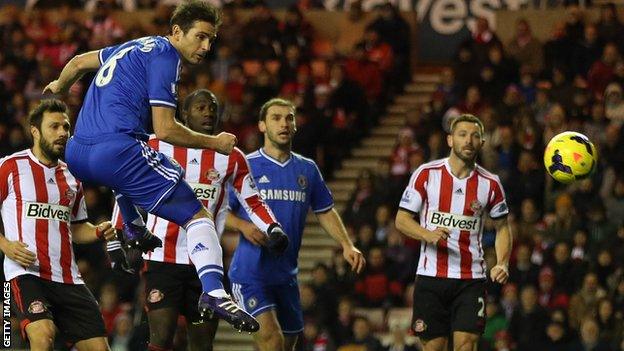 Frank Lampard scores for Chelsea against Sunderland