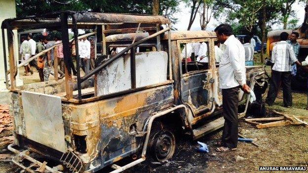 Burnt forest dept vehicle