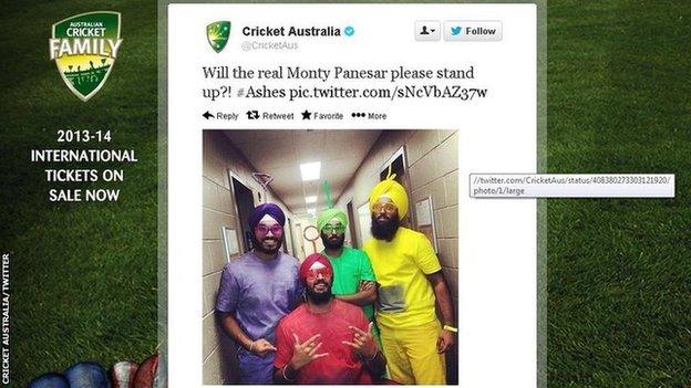 A Cricket Australia tweet