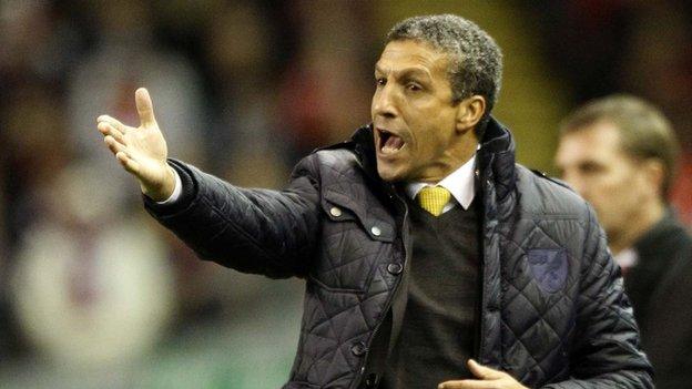 Norwich Coty manager Chris Hughton