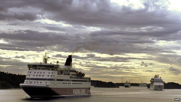 Finnish Viking Line ferry off Swedish coast - file pic