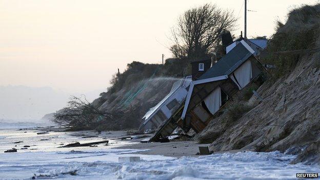 Collapsed house at Hemsby, UK