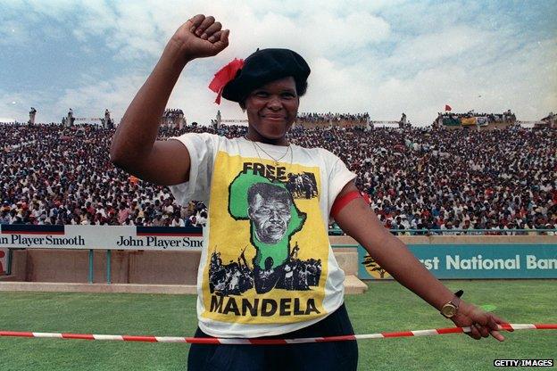 ANC supporter pictured at rally in 1990