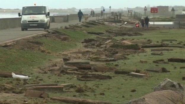 Debris left by the water following the storm on Thursday