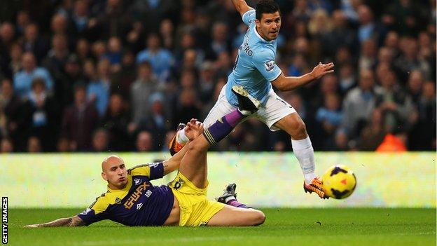 Manchester City striker Sergio Aguero