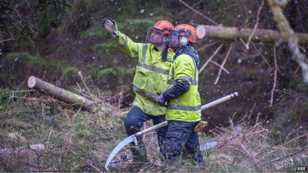 Engineers from SSE working to restore supplies